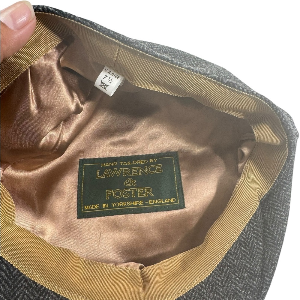 Lawrence  Foster tweed cap wool hat sz 7 1/2 - Picture 5 of 5